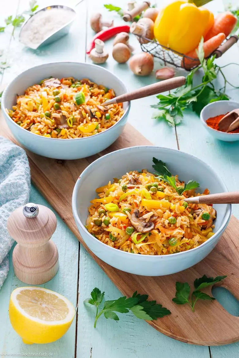 Schnelle Reispfanne mit Gemüse