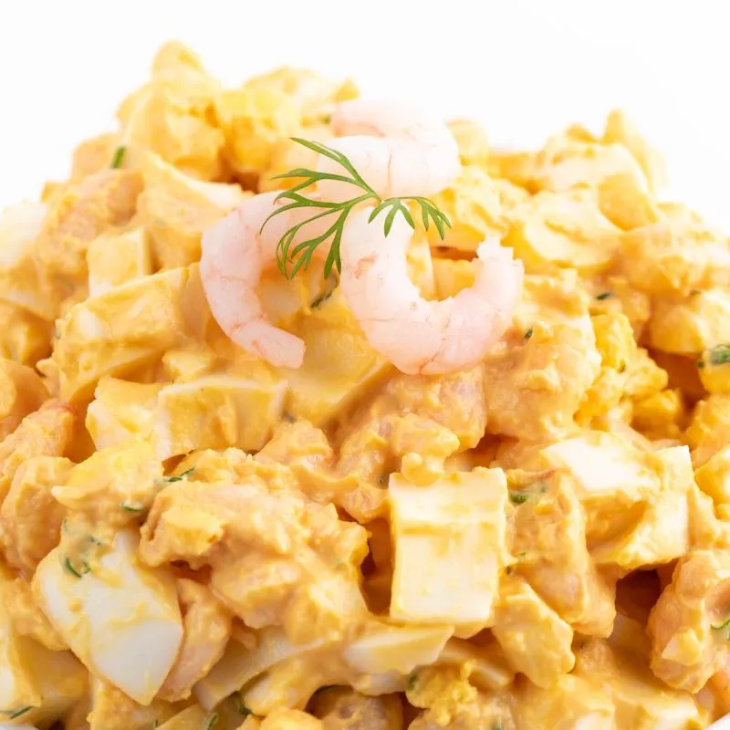 Schneller Keto Shrimps-Cocktail-Eiersalat als Low Carb Party Rezept oder zum kohlenhydratarmen Frühstück Mobile Featured Image