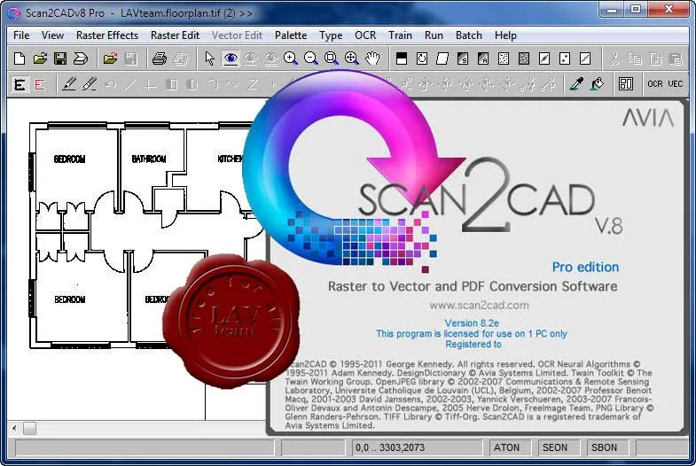 Screenshot der Scan2PDF-Software, die Dokumente in verschiedene Formate scannen kann