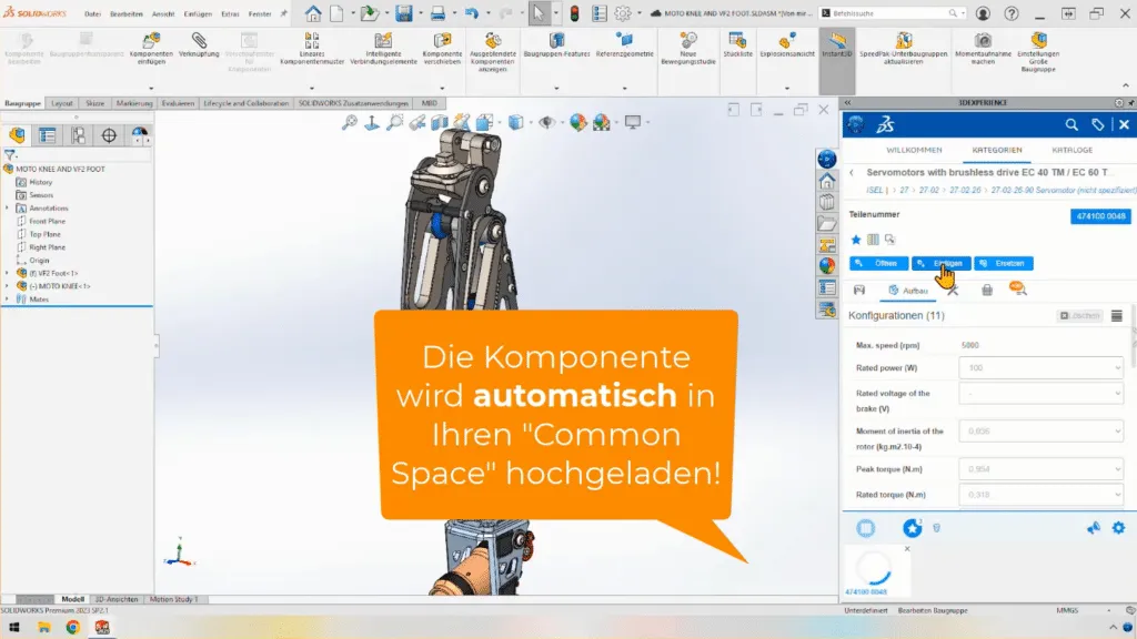 Screenshot der SOLIDWORKS Toolbox mit verschiedenen Normteilen