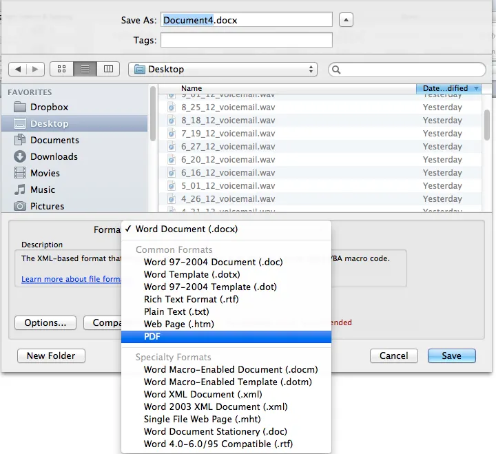 Screenshot einer E-Mail mit Word-Anhang