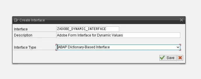 Screenshot: Erstellung eines Adobe Formular-Interfaces in SAP