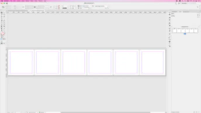 Sechs Seiten in InDesign, horizontal angeordnet