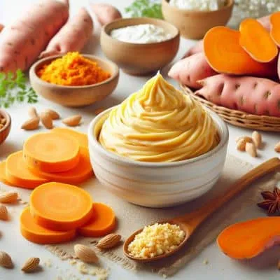 Selbstgemachter Basischer Käse, eine pflanzliche und gesunde Alternative, die an Cheddar erinnert