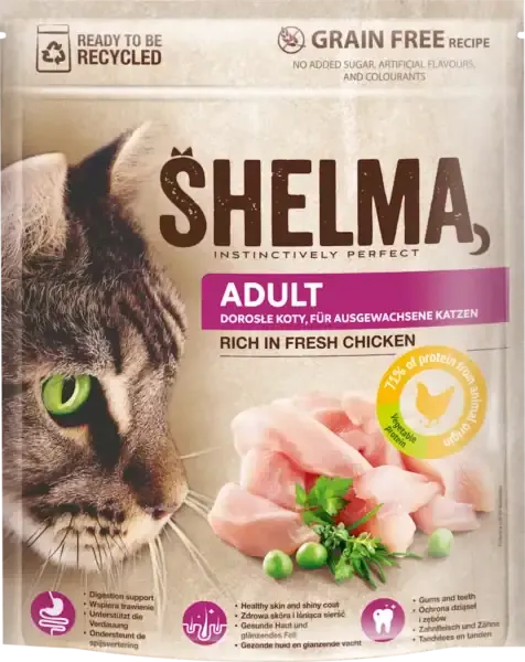 Shelma Trockenfutter Katze mit Huhn Adult