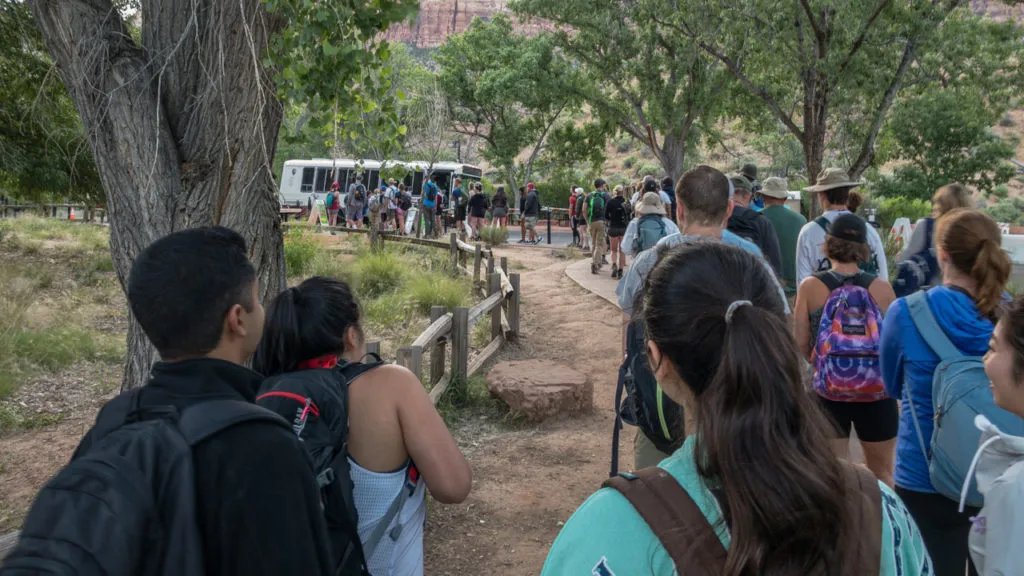 Shuttle Bus in Zion: Oft überfüllt.