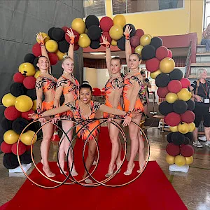 Siegerehrung der Einzelwettkämpfe bei der Rhythmischen Sportgymnastik 2022