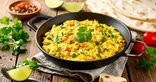 Skyr in einer Schüssel mit Früchten und Nüssen, typisches gesundes Frühstück