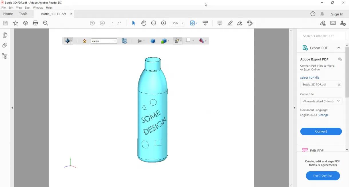 SOLIDWORKS 3D PDF Endergebnis