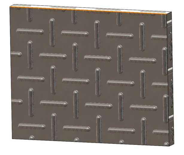 SOLIDWORKS Oberflächenstruktur: Anwenden der 'Riffelblech 2'-Textur auf ein Bauteil