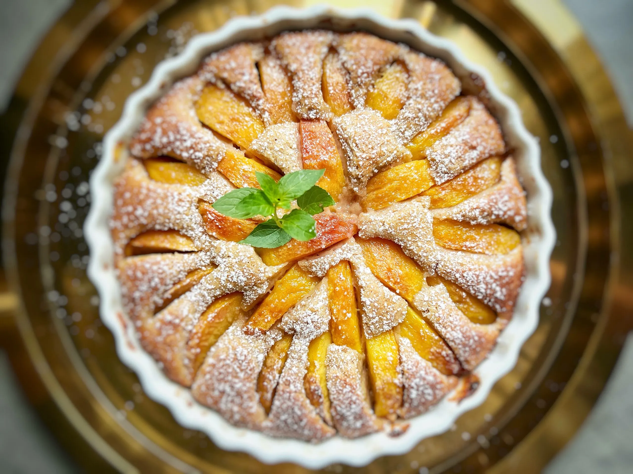 Sommerliche Pfirsich-Tarte, Früchte im Dampfgarer vorbereitet