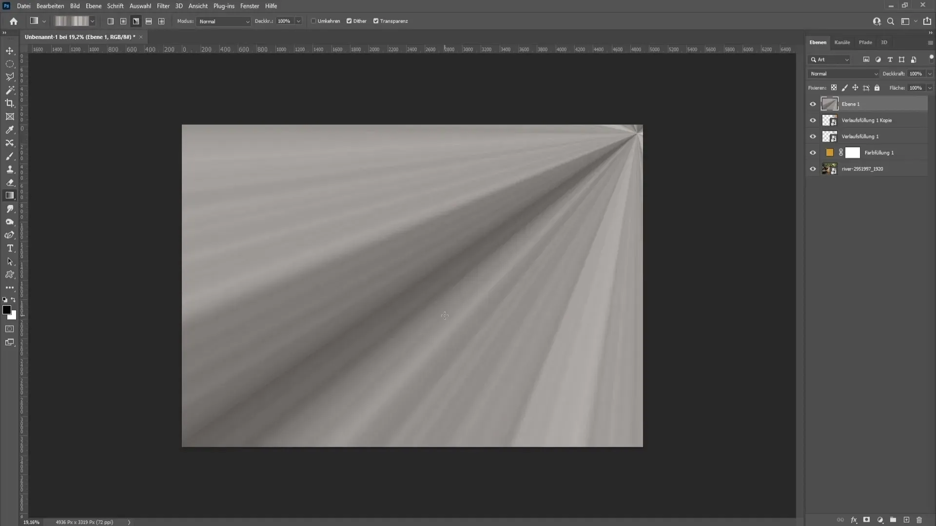 Sonnenstrahlen ziehen Verlauf für eine natürliche Lichtverteilung