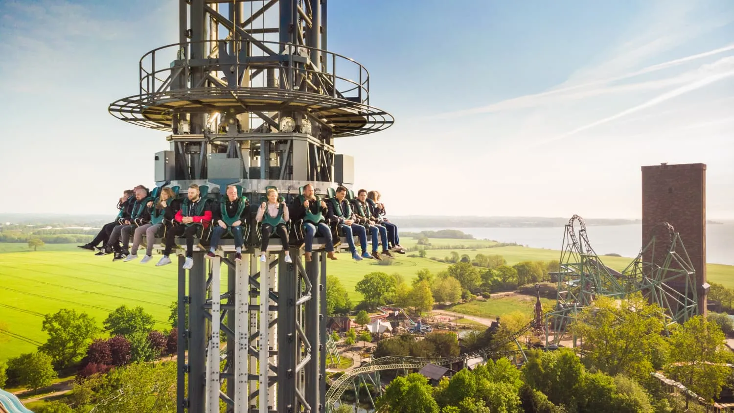 Spannende Fahrattraktion im Hansa-Park, dem Freifallturm &quot;Highlander&quot;
