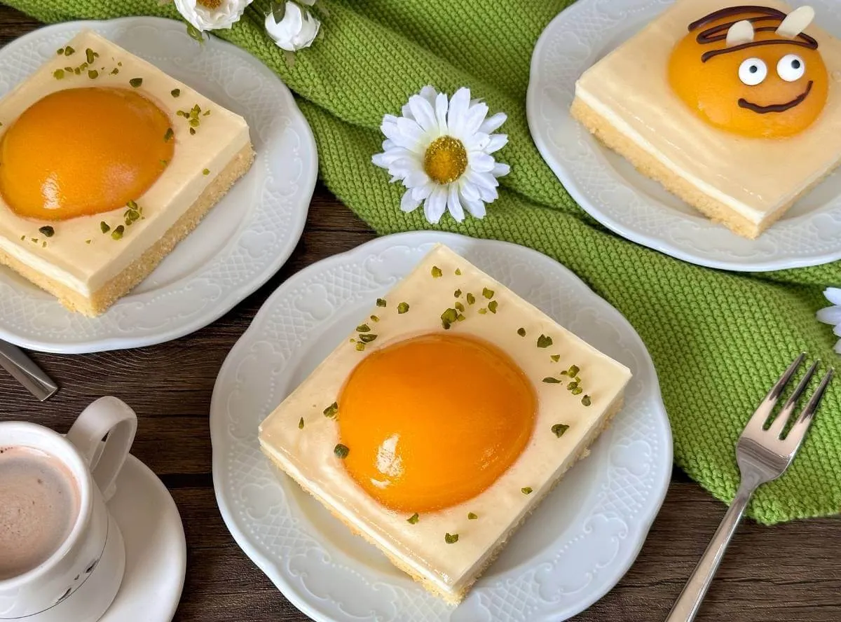 Spiegeleikuchen vom Blech, ein einfacher und bunter Geburtstagskuchen