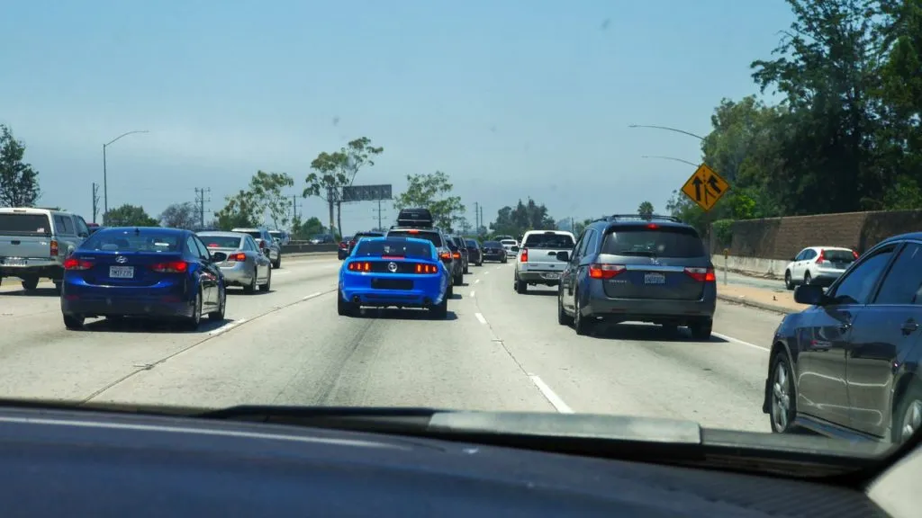 Stau: Verkehr auf den Straßen von Los Angeles