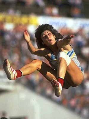 Stefka Kostadinowa beim Hochsprung, Weltrekord, Bulgarien