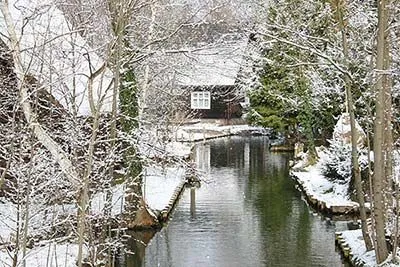Stille Winterlandschaft in Lehde, Spreewald