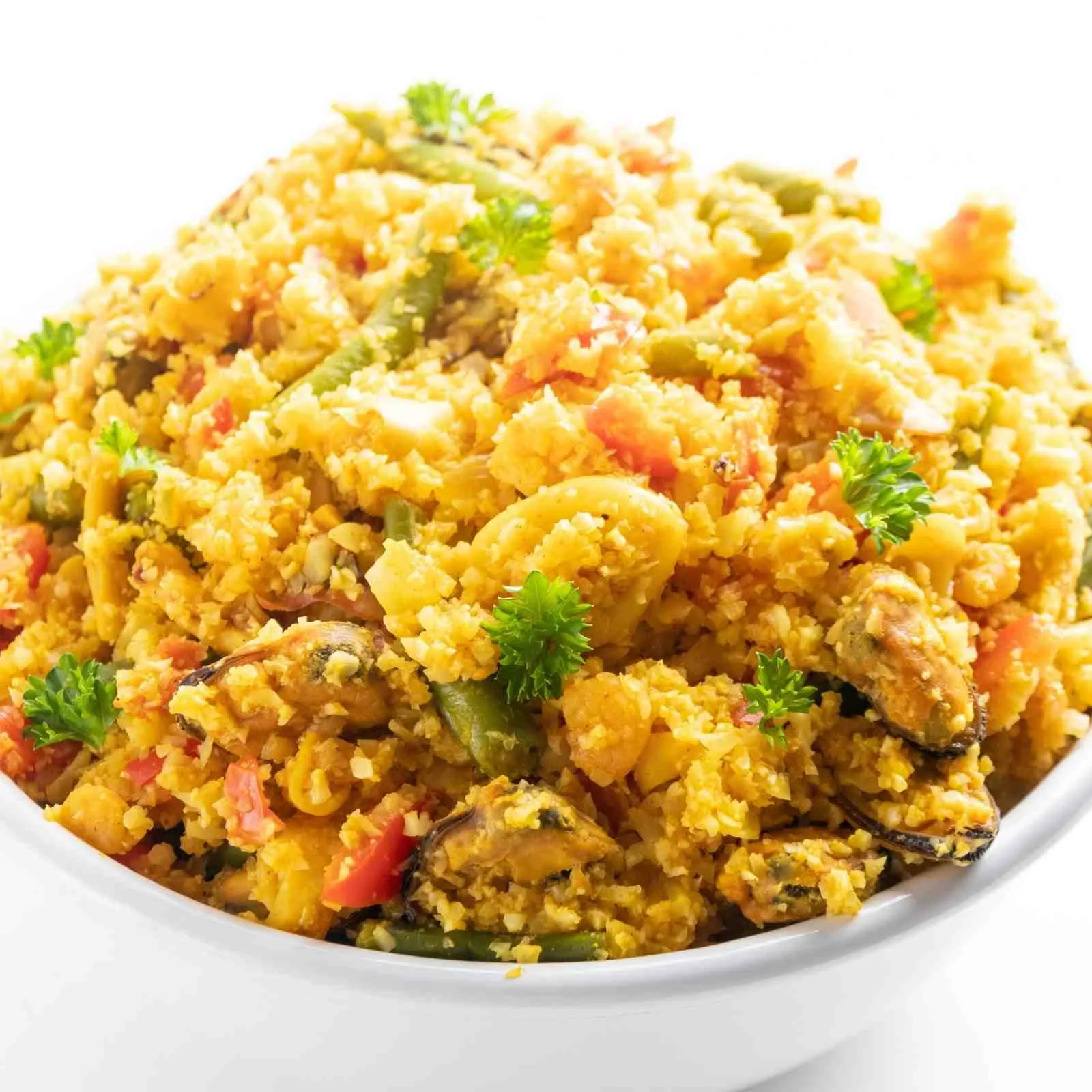 Super einfache Low Carb Paella zum Abnehmen ohne Kohlenhydrate als ketogenes Abendessen Mobile Featured Image