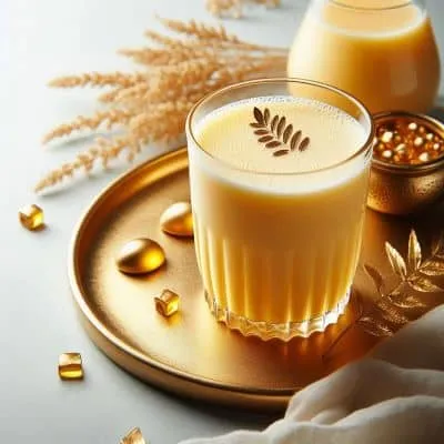 Tasse Goldene Milch, ein basisches Detox-Getränk mit Kurkuma und Gewürzen zur Stärkung des Immunsystems
