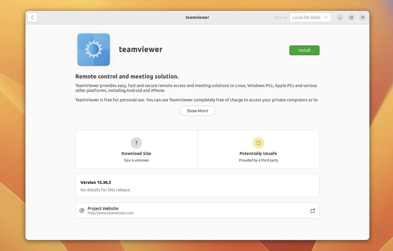 TeamViewer Installation unter Linux Mint oder Ubuntu über die Softwareverwaltung.