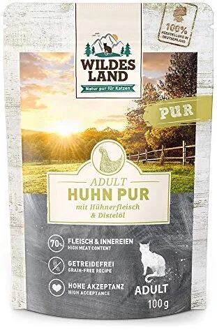 Test Katzenfutter: Wildes Land N°3 Huhn Pur mit Distelöl.