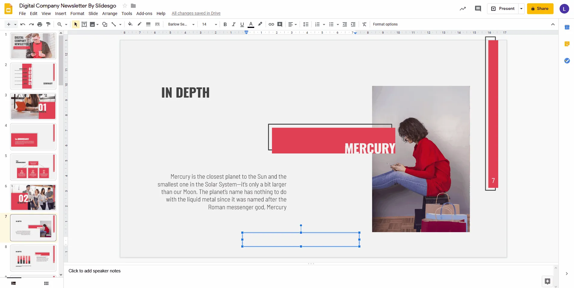 Text für die Fußzeile in das neu erstellte Textfeld eingeben