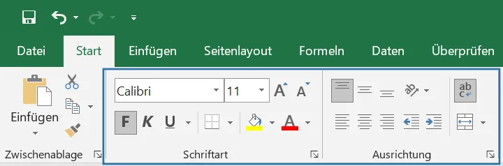Textformatierung in Excel