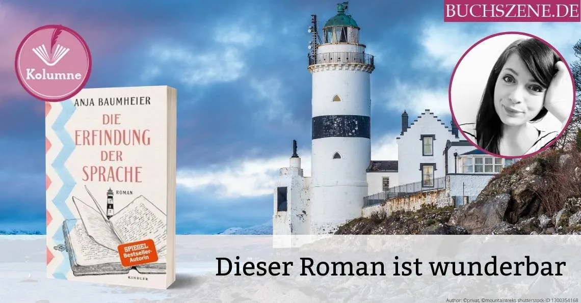 Titelbild von Anja Baumheiers &quot;Die Erfindung der Sprache&quot;, eine herzerwärmende Familiengeschichte mit Spurensuche in Ostfriesland und Europa.