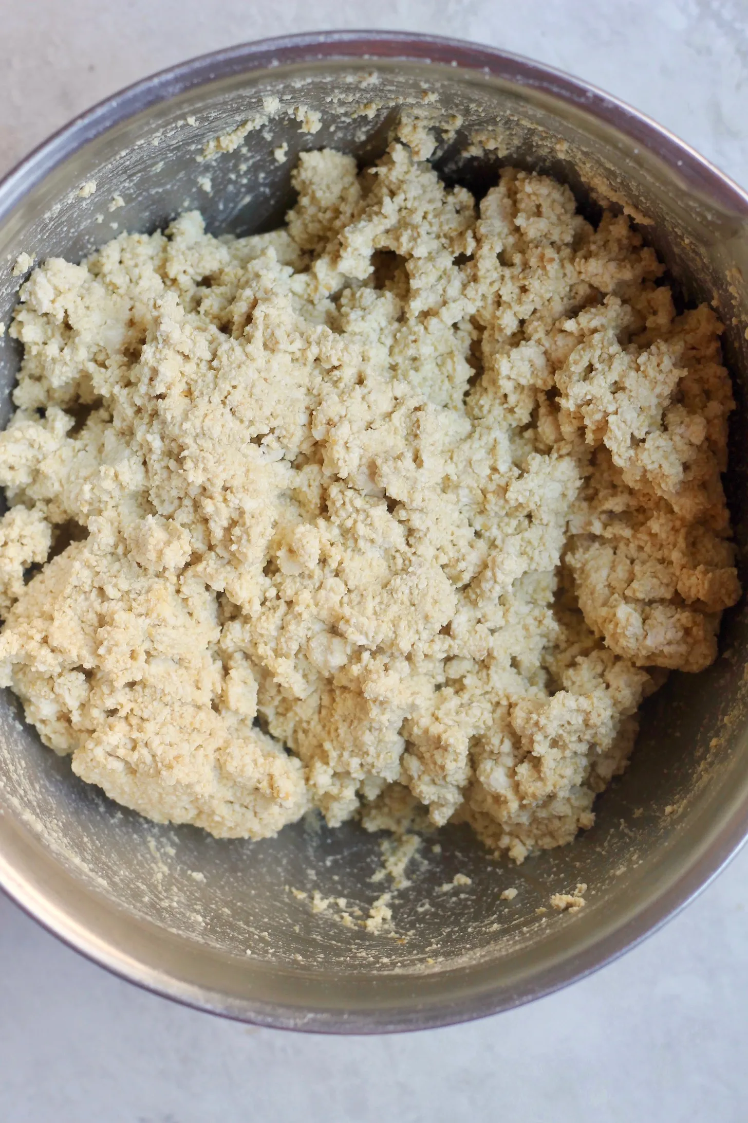 tofu mashed in bowl