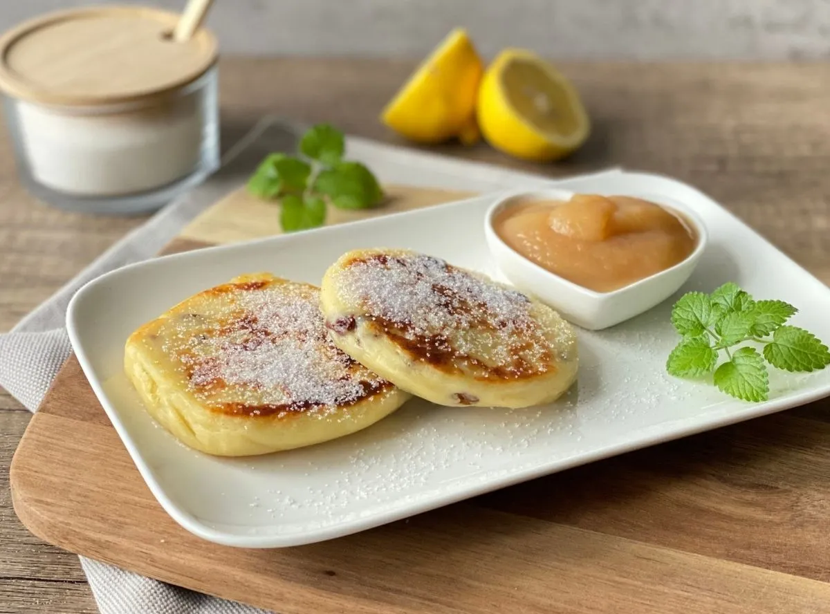 Traditionelle Sächsische Quarkkeulchen mit Kartoffeln