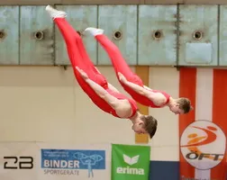 Trampolinspringen Junioren-Weltcupsieger Benny Wizani und Sebastian Neuwirth