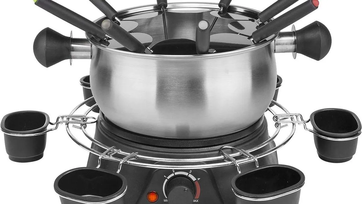 Tristar FO-1109 Fondue Set aus Edelstahl mit 8 Gabeln