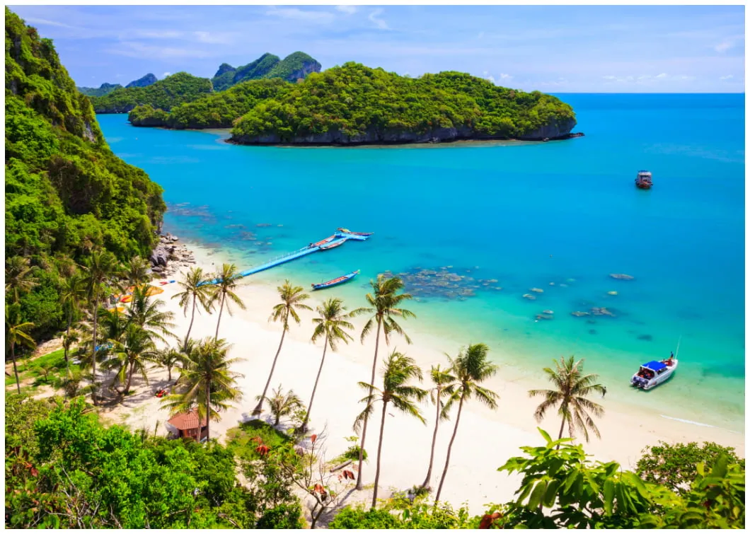 Tropische Strände und Felsformationen auf Ko Samui, Thailand