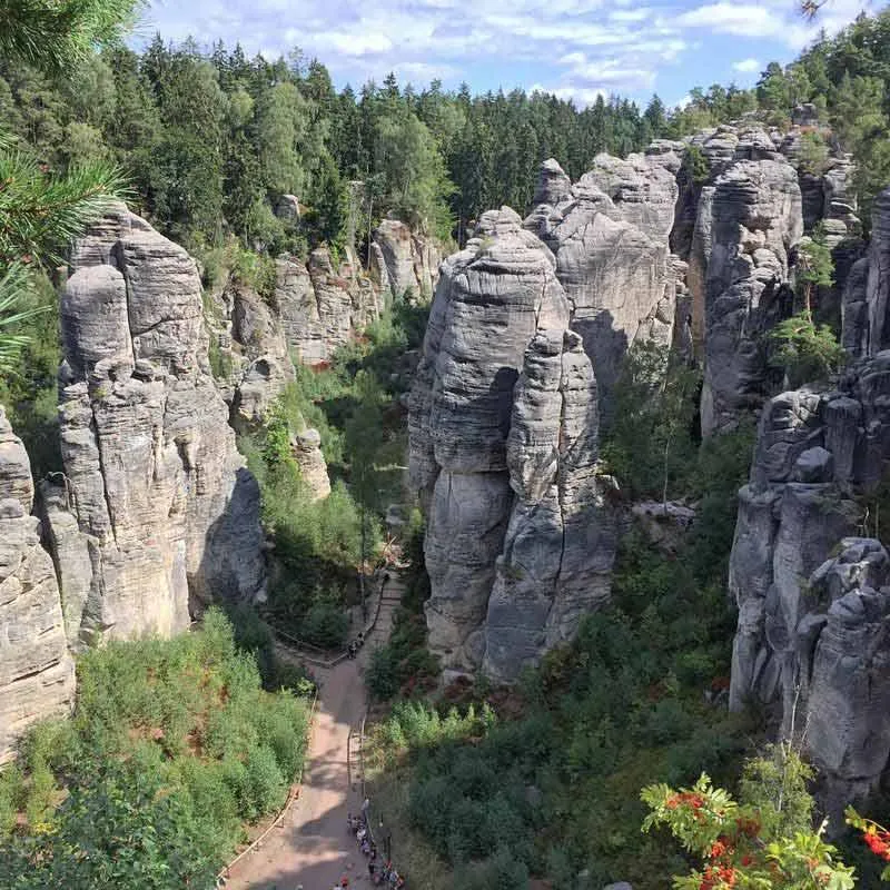 Tschechien Prachauer Felsen im Herbst