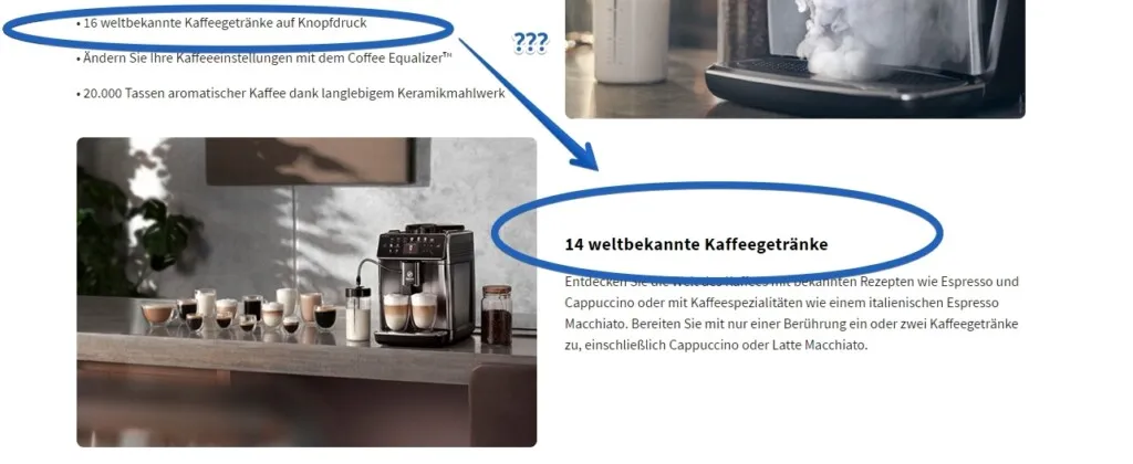 Übersicht der Saeco GranAroma Modellvarianten