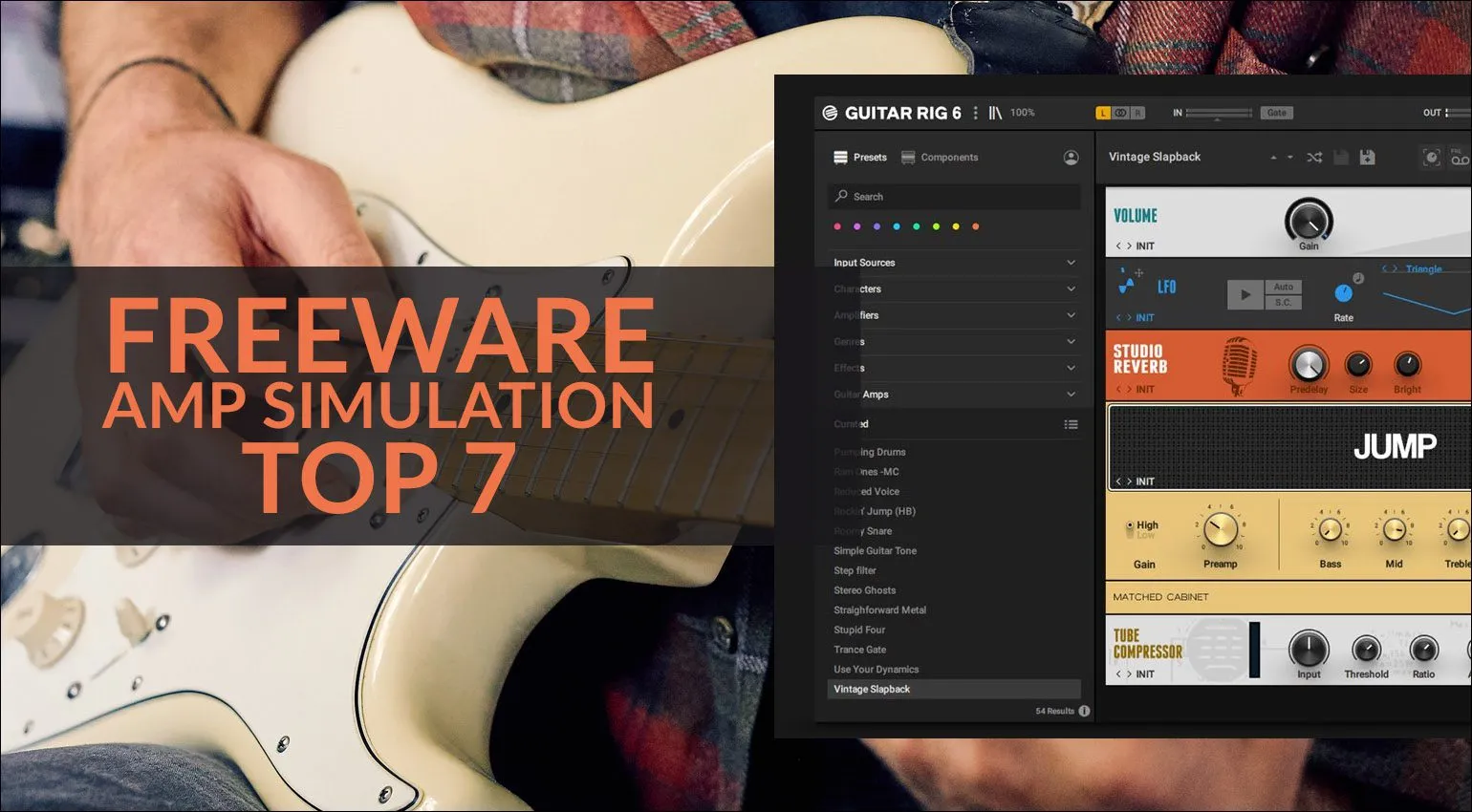 Übersicht verschiedener Gitarren-Amp-Simulationen als Freeware für die DAW