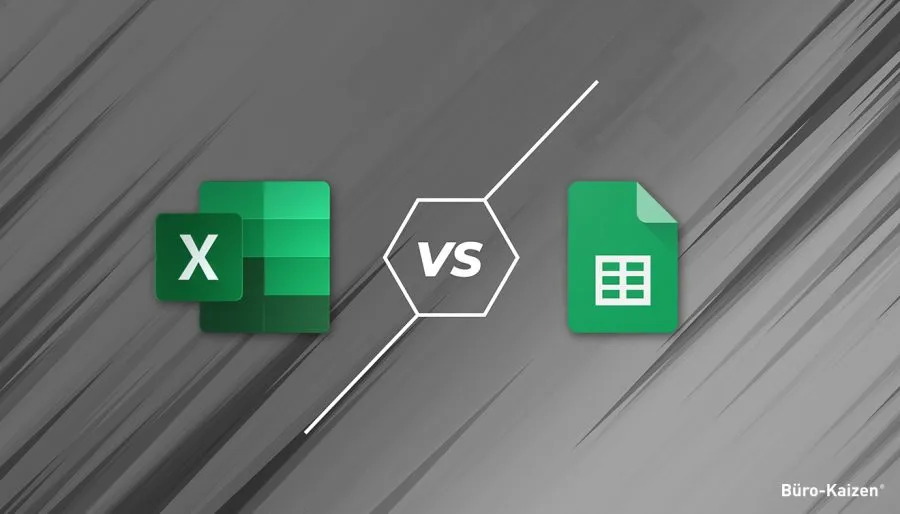 Übersichtlicher Vergleich der Benutzeroberflächen von Microsoft Excel und Google Sheets