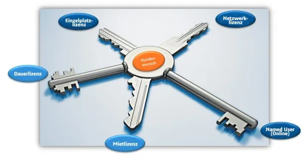Übersichtsgrafik der flexiblen Lizenzmodelle und Optionen für das SOLIDWORKS 3DEXPERIENCE Works Portfolio