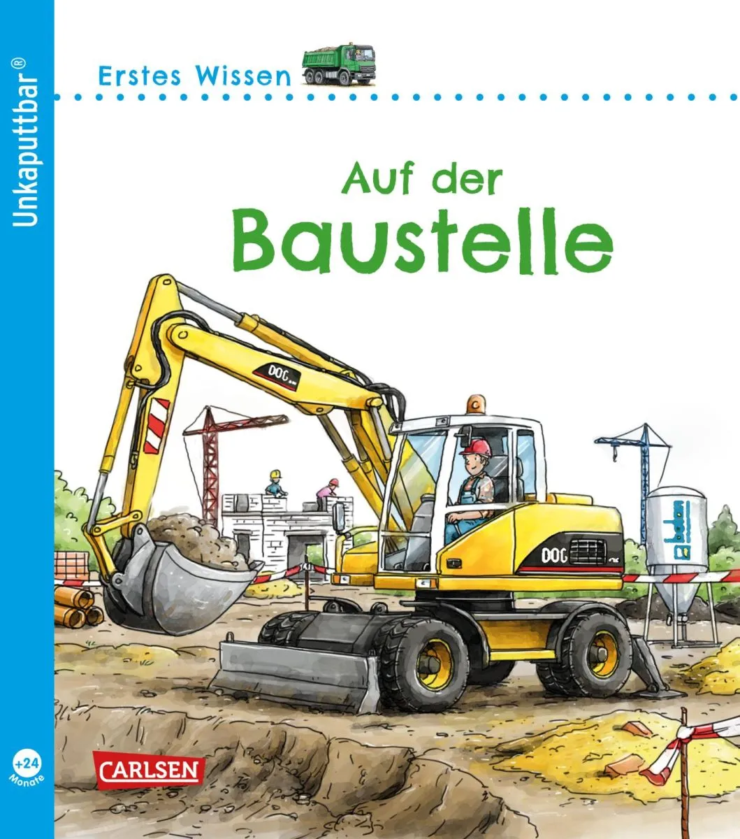 Unkaputtbar Erstes Wissen Buch über die Baustelle für Kinder ab 2 Jahren