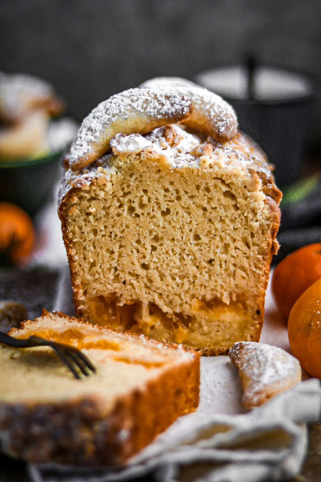 Vanillekipferl Kuchen mit Mandarinen