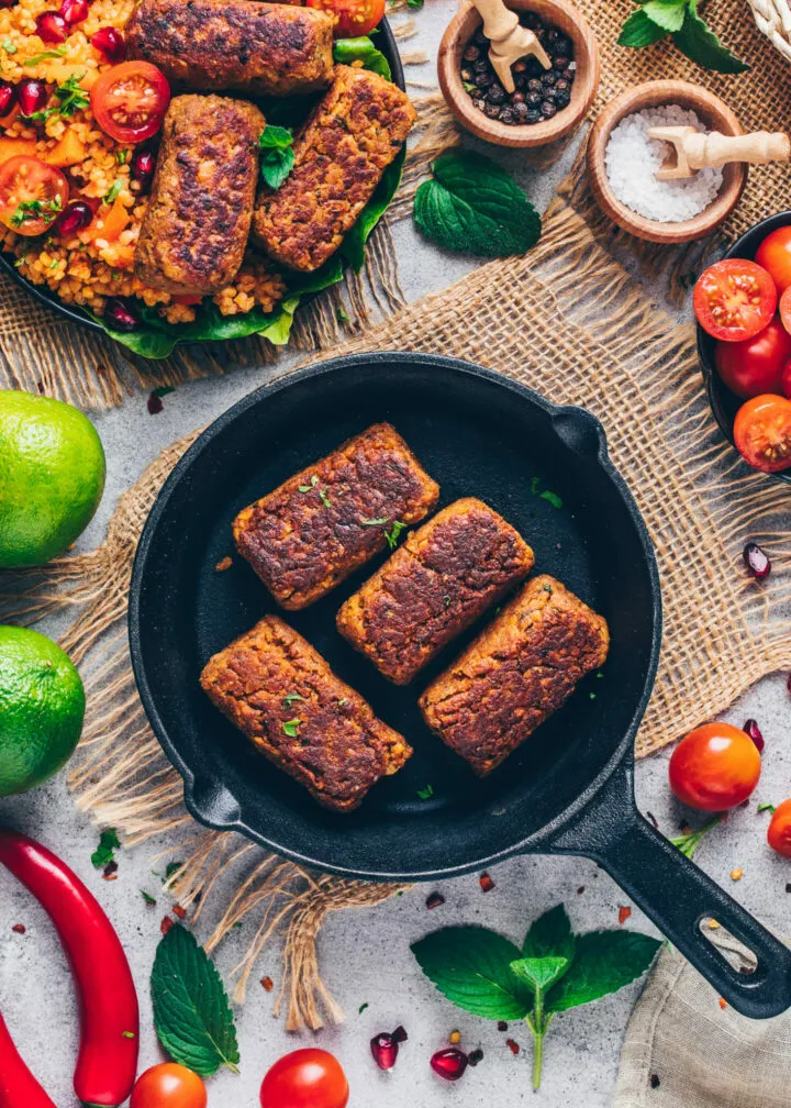 Vegan Meat Rolls (Cevapcici, Sausages)