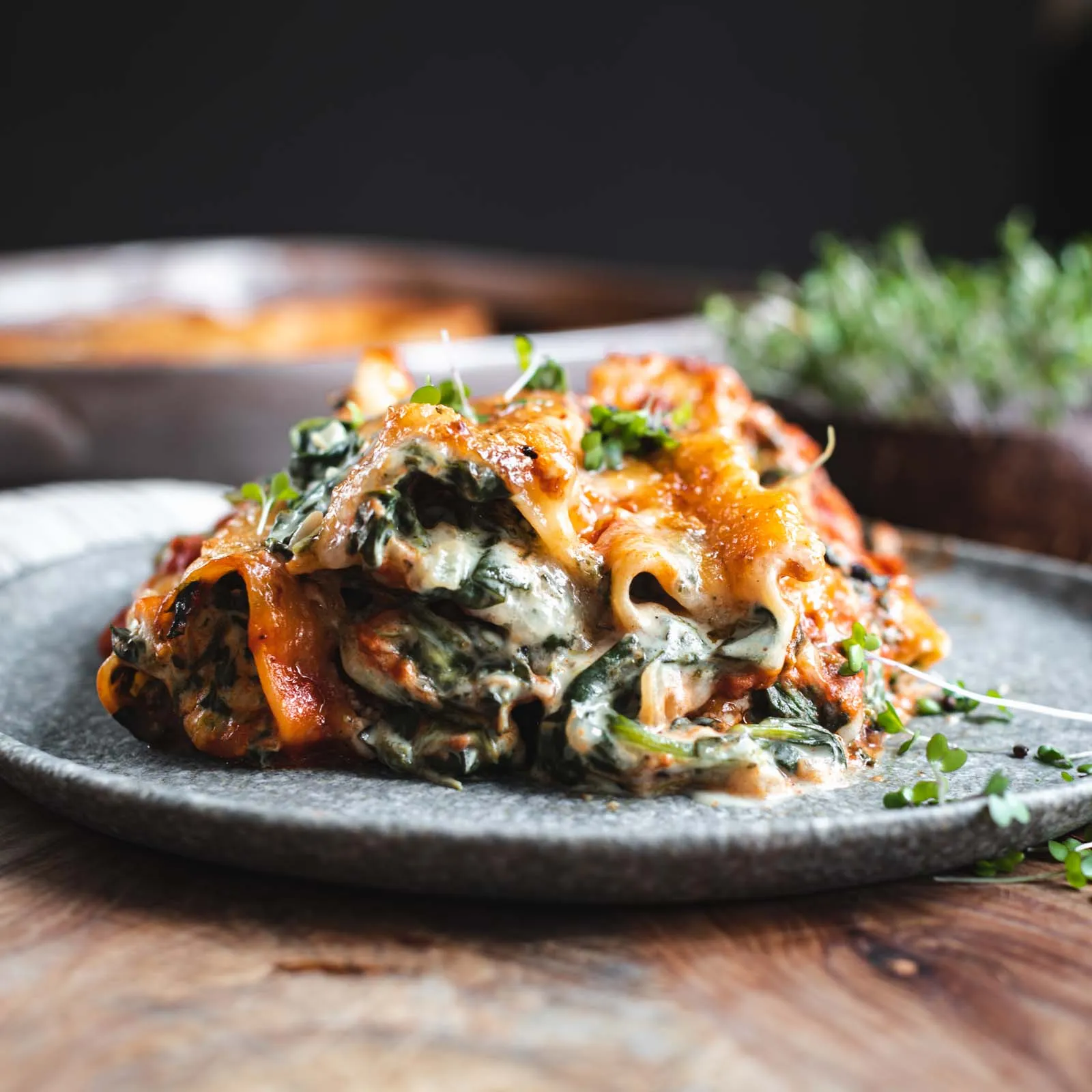 Vegane Cannelloni mit Spinat