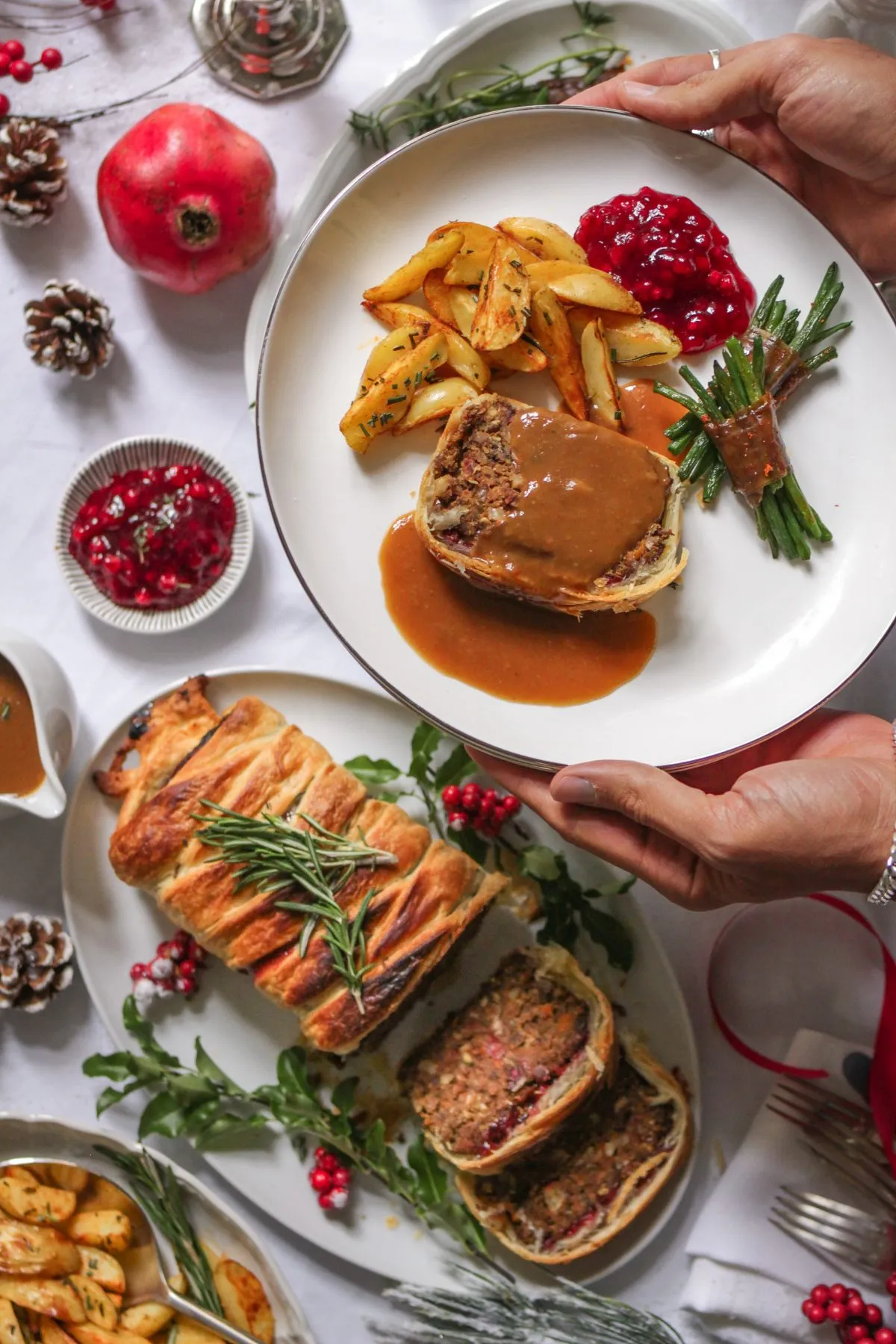 Veganer Linsenbraten im Blätterteig - vegane Weihnachtsrezepte