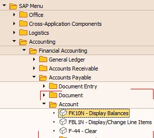 Vendor balance check in SAP