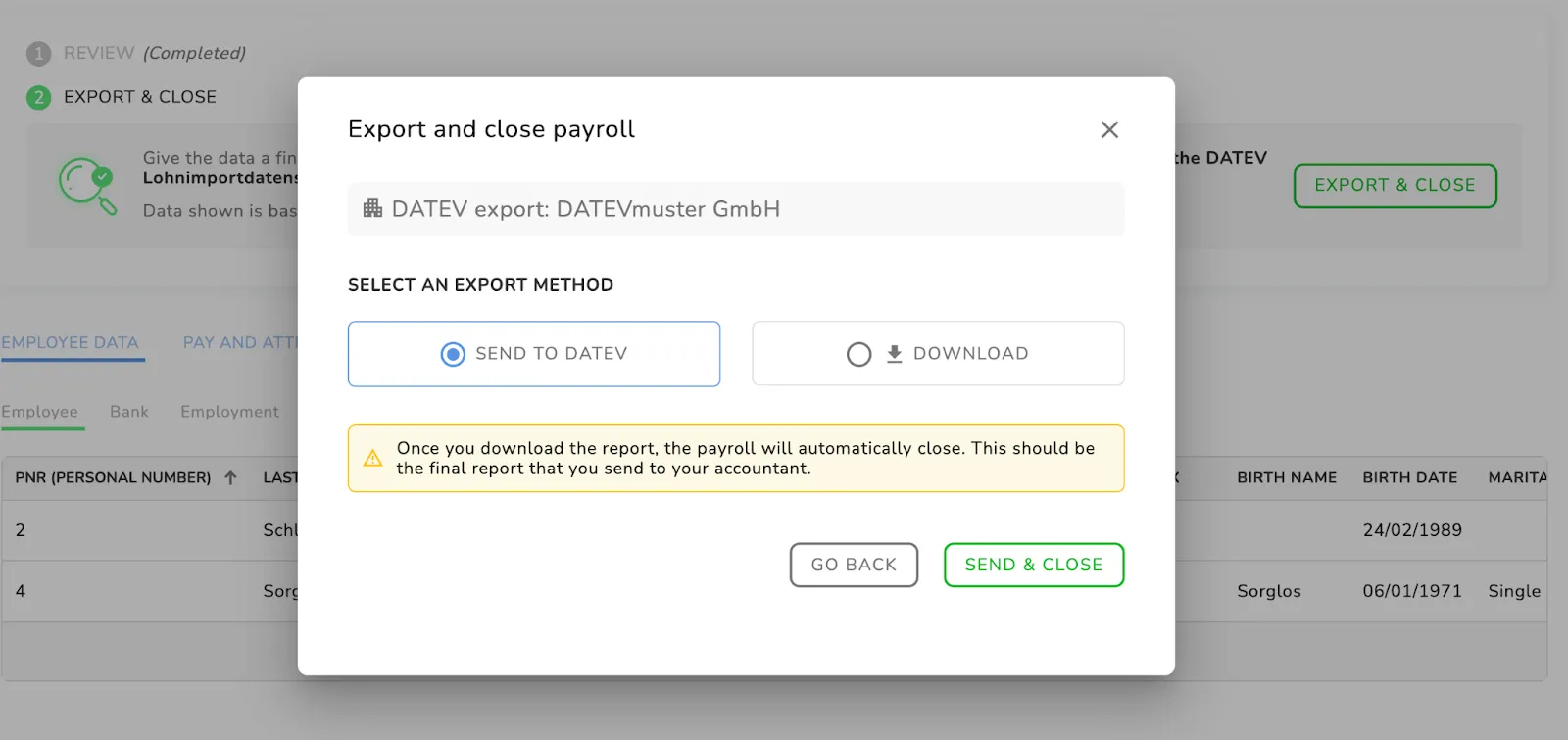 Verbindung zu DATEV Datenservices für effiziente Gehaltsabrechnung
