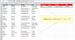 VERGLEICH-Funktion liefert auch bei Leerzeilen das korrekte Ergebnis für die letzte Excel-Zeile