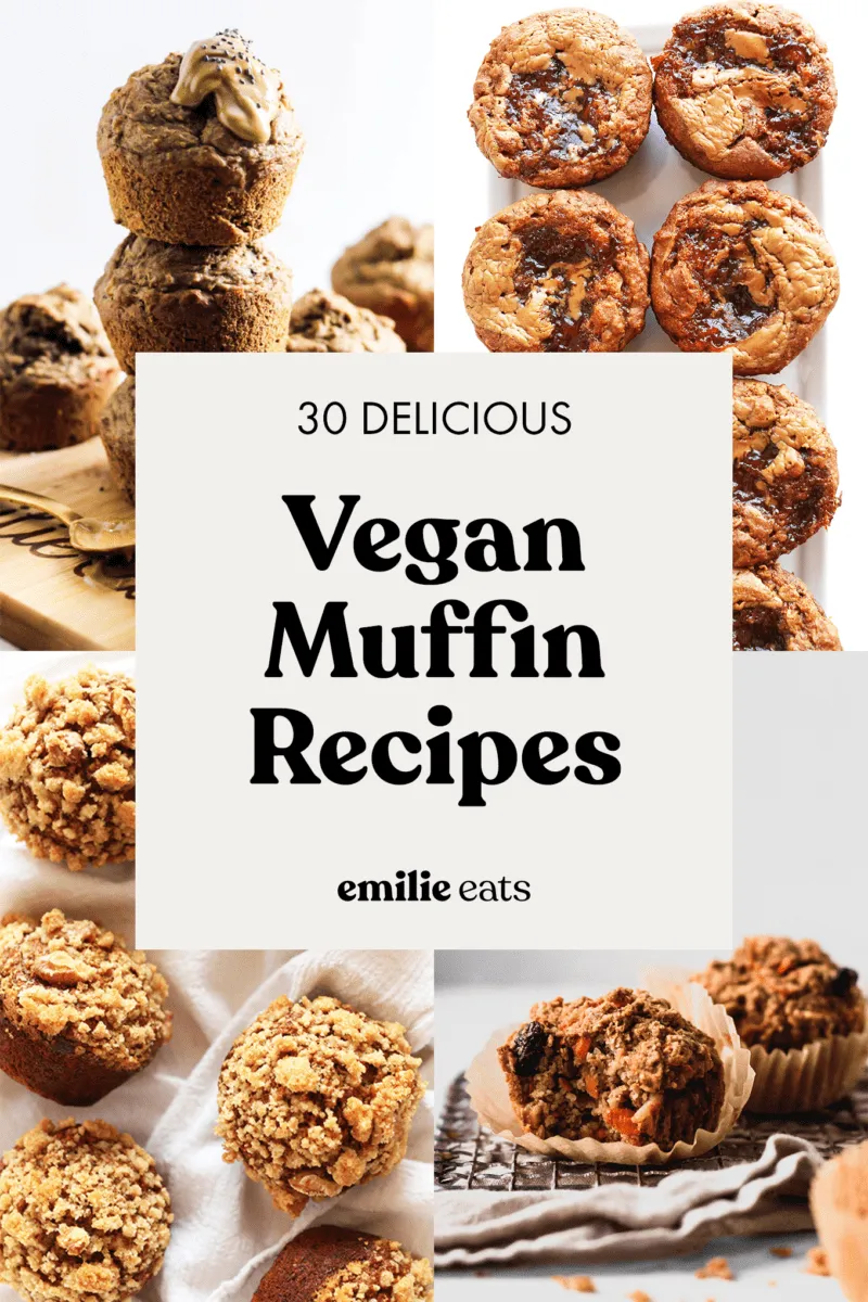 Verschiedene vegane Muffins auf einem Tisch arrangiert