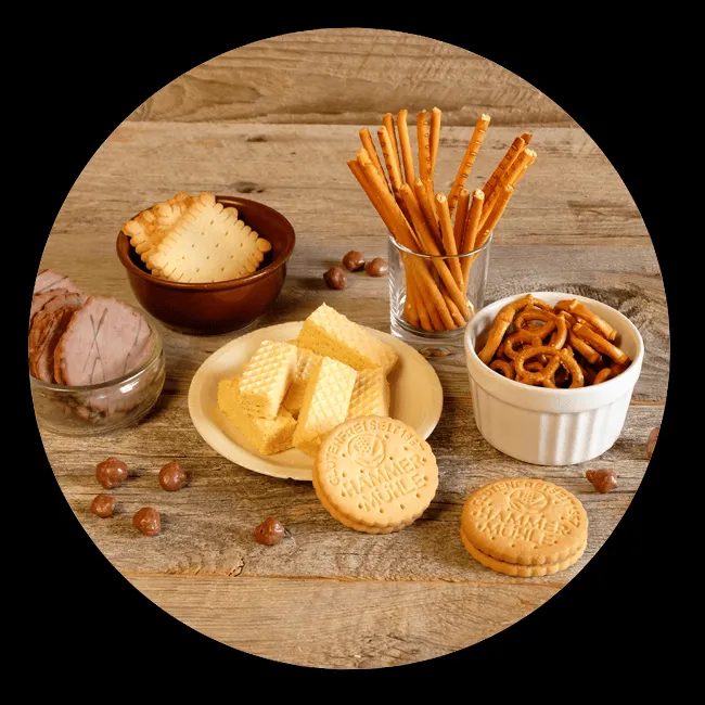 Vielfältige Auswahl an glutenfreien Snacks und Gebäck für zwischendurch