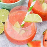 Virgin Melon Cocktail mit Limette im Glas