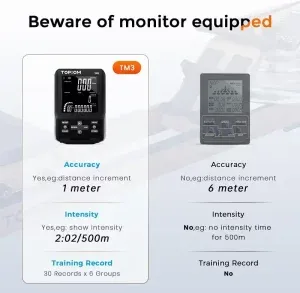 Visueller Vergleich des Topiom TM3 Rudergeräts mit dem Vorgängermodell V2